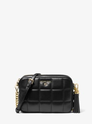 Michael Kors Jet Set Small Quilted Leather Camera Bag in Black