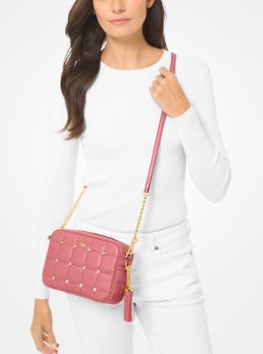 MICHAEL KORS: Michael Jet Set bag in quilted leather - Pink