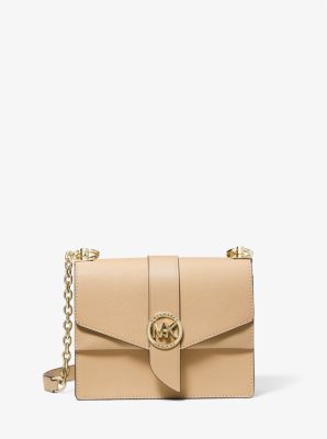 Michael Kors Women's Greenwich Small Color-Block Logo and Saffiano Leather  Crossbody Bag - Black