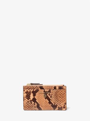 Small Snake Embossed Leather Card Case