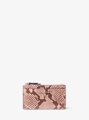 Small Snake Embossed Leather Card Case