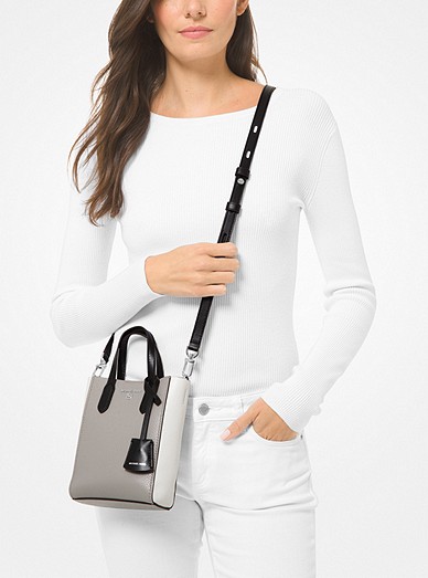 Sinclair Extra-Small Color-Block Pebbled Leather Crossbody Bag