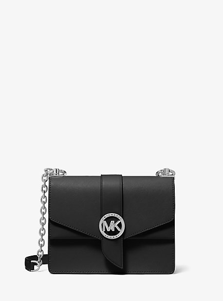 MK Greenwich Small Saffiano Leather Crossbody Bag - Black - Michael Kors