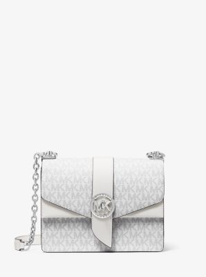 Greenwich Small Color-Block Logo and Saffiano Leather Crossbody Bag