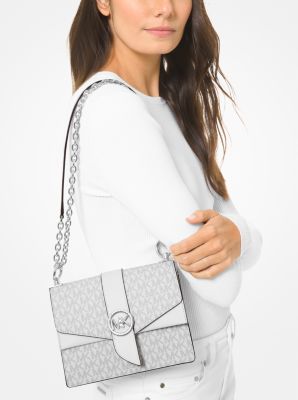 Greenwich Small Color-Block Logo and Saffiano Leather Crossbody Bag