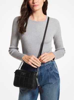 Jet Set Medium Studded Quilted Leather Camera Bag