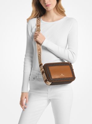 Buy Michael Kors Maeve Large Logo and Faux Leather Crossbody Bag