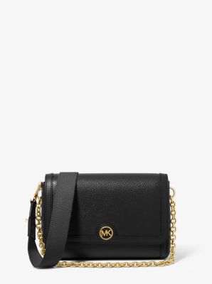 Michael Kors Dover Small Leather Crossbody Bag Purse Handbag (Black):  Handbags