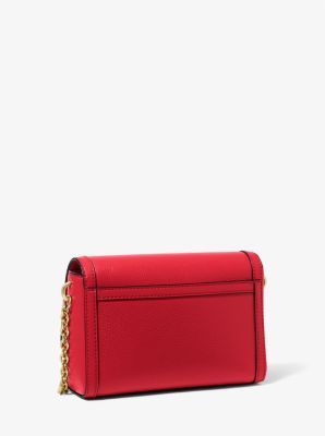 Freya Small Convertible Pebbled Leather Crossbody Bag in CRIMSON | Michael Kors
