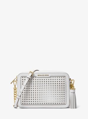 Ginny Medium Perforated Leather Crossbody Bag | Michael Kors