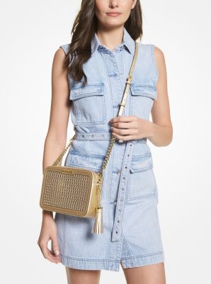 Michael kors ginny on sale metallic leather crossbody