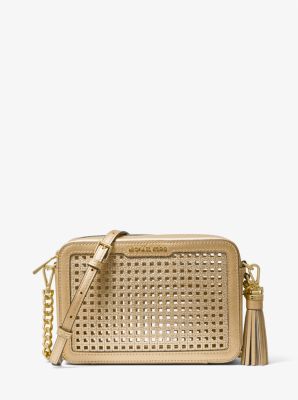 michael kors ginny metallic leather crossbody