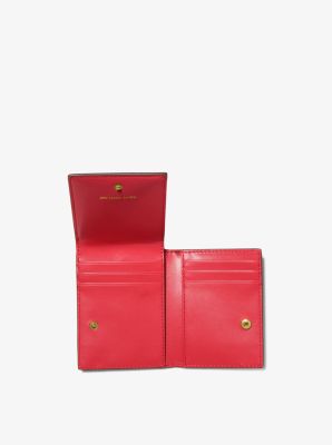 Tr&egrave;s petit porte-cartes Jet Set en cuir Saffiano &agrave; cha&icirc;ne