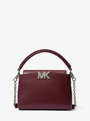 Michael Kors Karlie Medium Leather Satchel Bag - Pale Blue