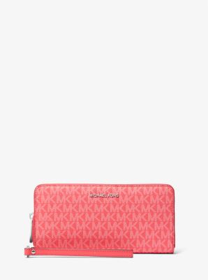 Michael Michael Kors Jet Set Zip Continental Wallet In Red