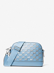 Jet Set Large Embellished Faux Leather Dome Crossbody Bag - CHAMBRAY - 32T2ST9C7Y