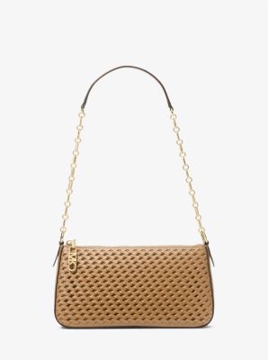 Empire Medium Woven Leather Chain-Link Pochette image number 0