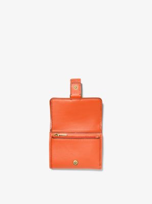 Colby Small Leather Tri-Fold Wallet in OPTIC ORANGE | Michael Kors