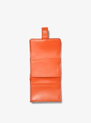 Colby Small Leather Tri-Fold Wallet in OPTIC ORANGE | Michael Kors
