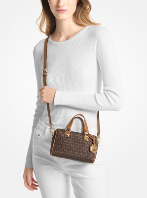 Grayson Small Logo Print Woven Duffel Crossbody Bag image number 2