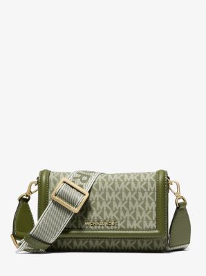 Jet Set Small Logo Print Woven Smartphone Crossbody Bag