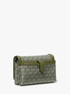 Borsa a tracolla Jet Set piccola per smartphone in tessuto con stampa logo image number 2