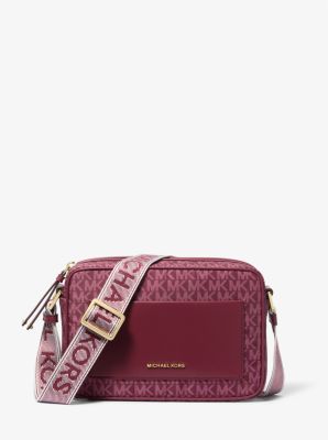 Bolsa cruzada Jet Set grande tejida con logotipo estampado exclusivo