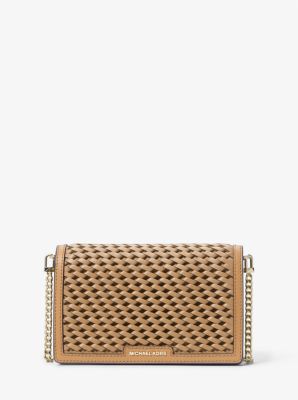 Jet Set Medium Woven Leather Crossbody Bag