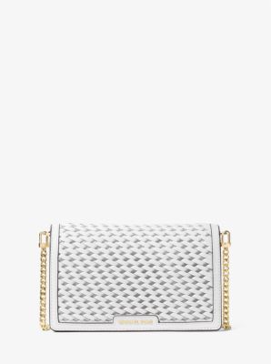 Jet Set Medium Woven Leather Crossbody Bag