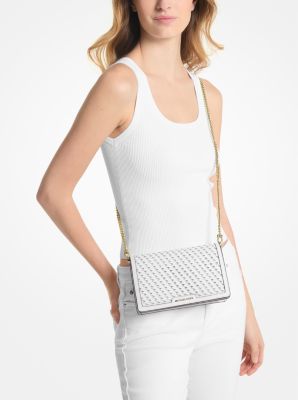 Jet Set Medium Woven Leather Crossbody Bag image number 3