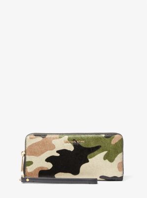 Jet Set Travel Large Camouflage Print Calf Hair Continental Wallet image number 0