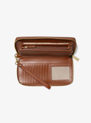 Jet Set Travel Large Pebbled Leather Continental Wallet