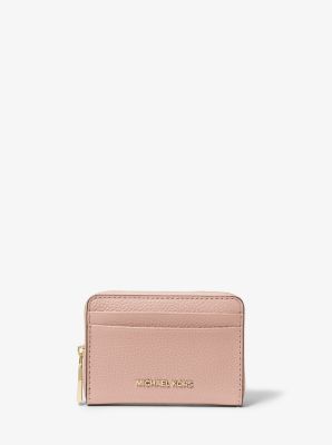 Jet Set Small Pebbled Leather Zip-Around Card Case