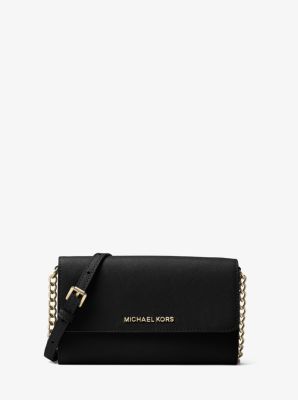 Michael Kors Jet Set Travel Medium Saffiano Leather Multifunctional Phone  Crossbody Wallet Handbag (Merlot)