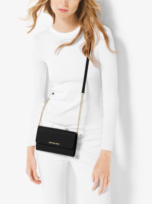 Jet Set Large Color-Block Saffiano Leather Envelope Crossbody Bag