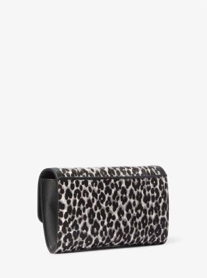 Tribeca Large Leopard Print Calf Hair Convertible Crossbody Bag image number 2