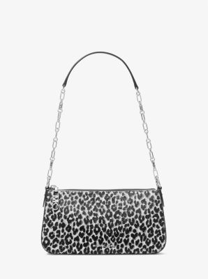 Empire Medium Leopard Print Calf Hair Chain-Link Pochette image number 0