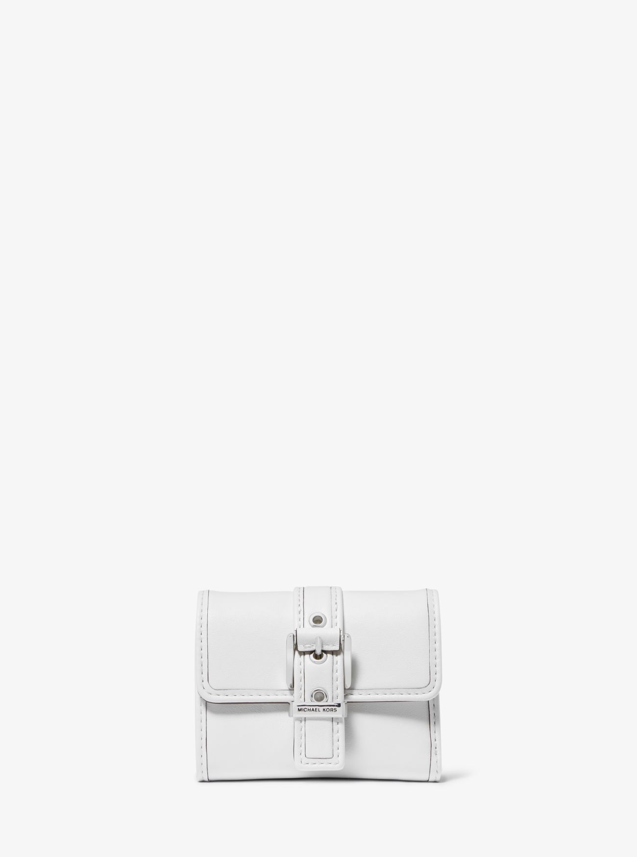 MK Colby Small Leather Tri-Fold Wallet - White - Michael Kors