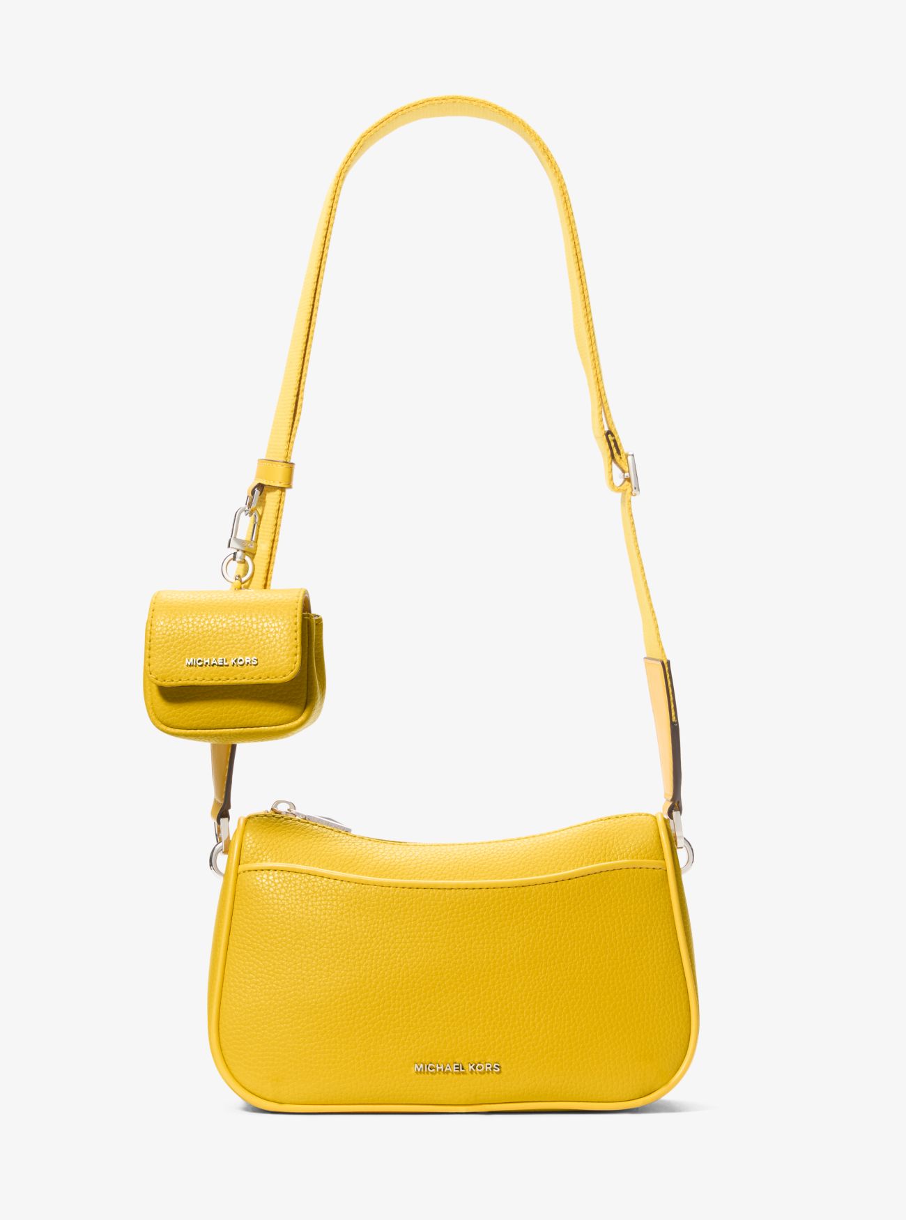 MK Jet Set Medium Pebbled Leather Crossbody Bag with Case for Apple AirPods ProÂ® - Yellow - Michael Kors