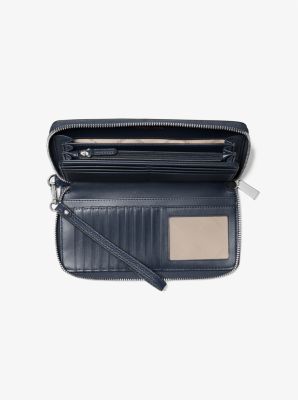 Grand portefeuille continental en cuir grainé