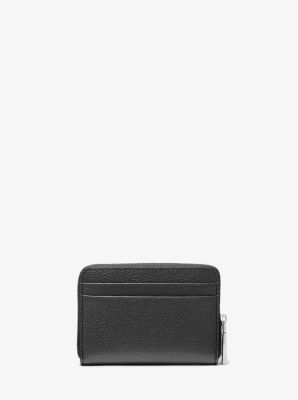 Petit porte-cartes entièrement zippé Jet Set en cuir grainé