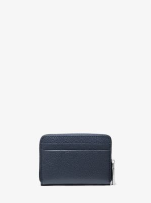 Petit porte-cartes entièrement zippé Jet Set en cuir grainé
