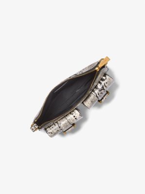 Petite pochette Zoe convertible en cuir effet serpent en relief