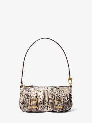 Michael Kors Zoe Small Snake Embossed Leather Convertible Pochette