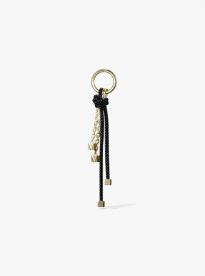 Michael Kors Gold-tone And Speckled Cord Bag Charm In Black