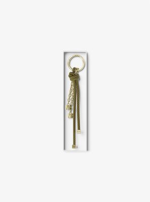 Gold-Tone and Speckled Cord Bag Charm