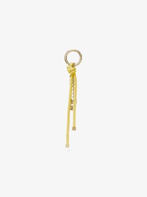 Gold-Tone and Speckled Cord Bag Charm