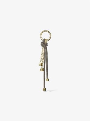 Michael Kors Gold-tone And Speckled Cord Bag Charm In Natural