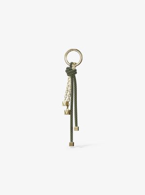 Michael Kors Gold-tone And Speckled Cord Bag Charm In Green