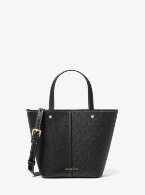 Flora Medium Signature Logo and Pebbled Leather Crossbody Bag image number 0